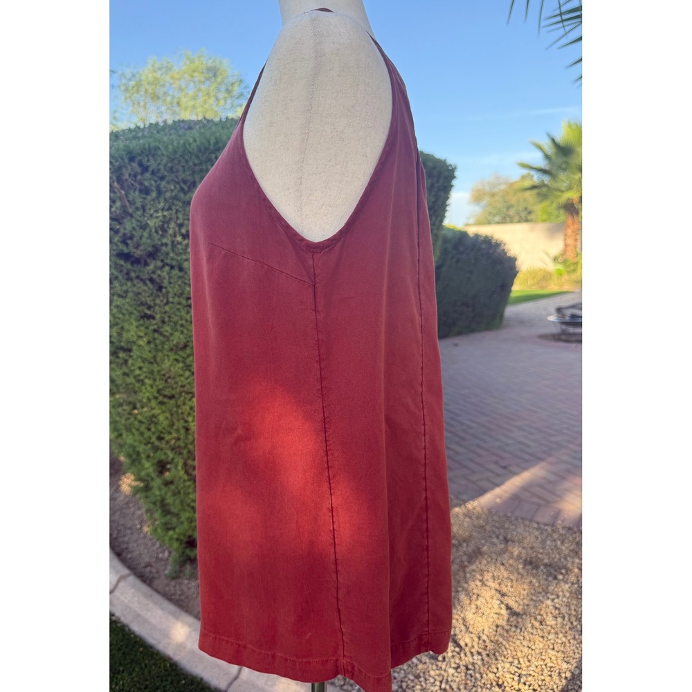 Soft Surroundings 100% Tencel Terracotta Rust Smocked Back Tank Top (Size M) - Picture 3 of 8